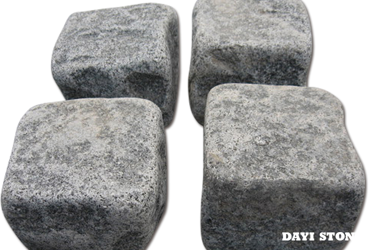 Cubes Dark Grey Granite G654 All sides natural split and tumble 10x10x10cm